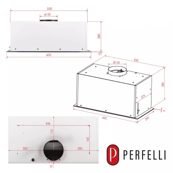 Фото - Вытяжка встраиваемая Perfelli NUOVA 6PWRB BIANCO